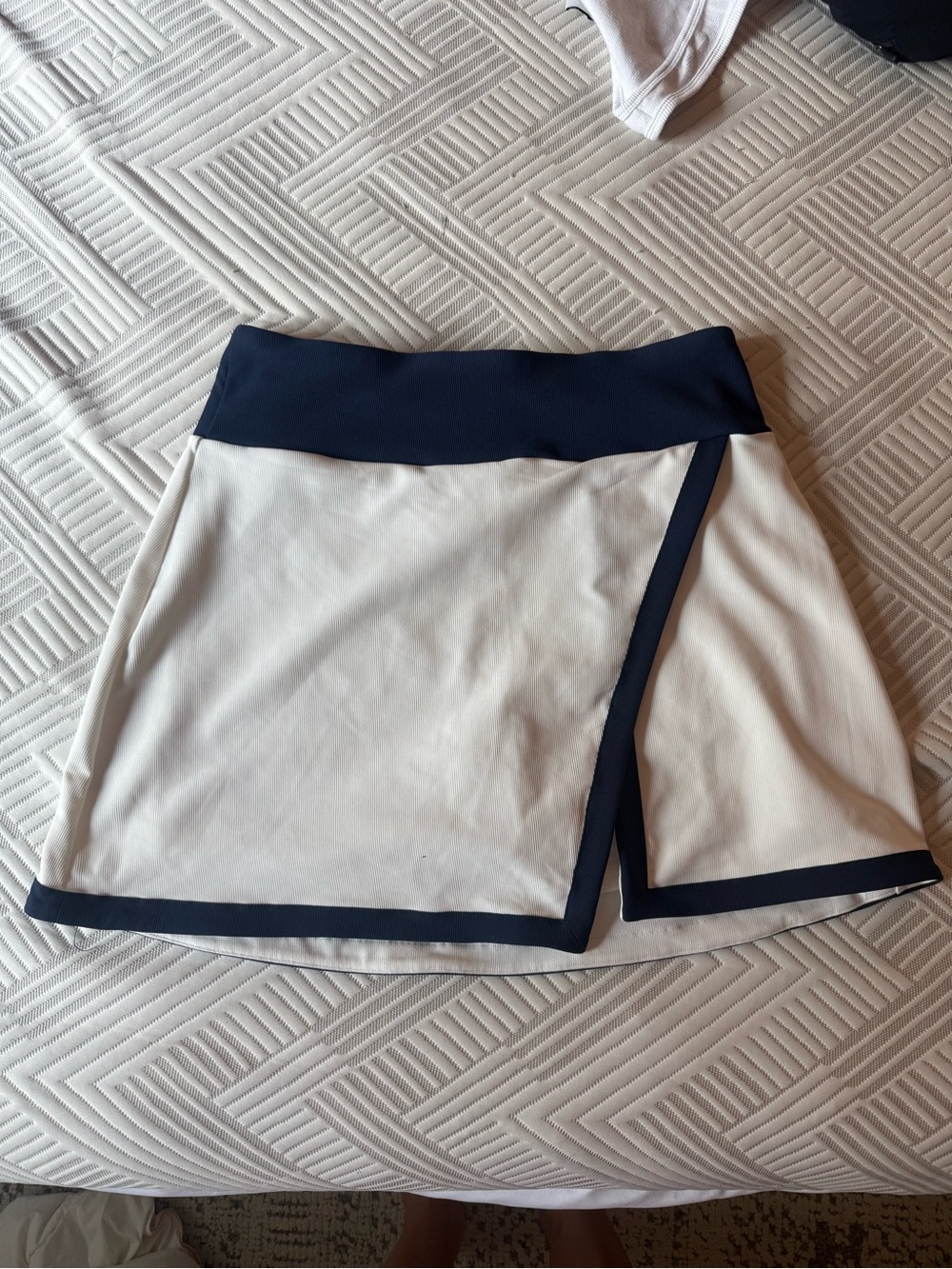 Cream and Navy golf Skort